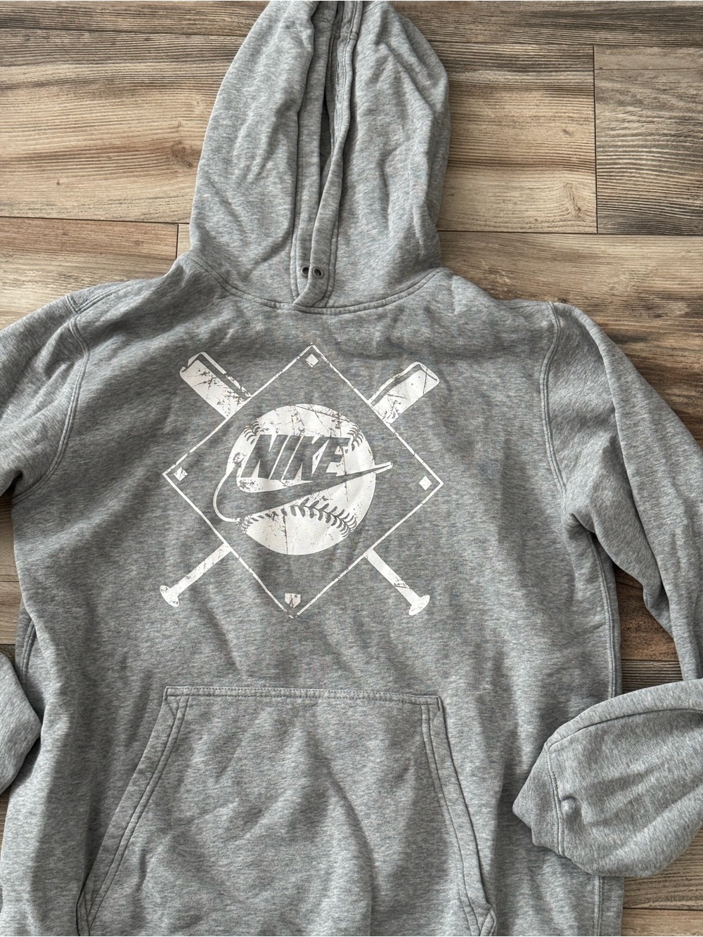 Nike Sportswear Club Fleece Baseball Hoodie Gray Medium